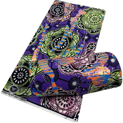 China Supoo water soluble shape wax Ankara with printed sequins to wax African fabric for clothes for sale