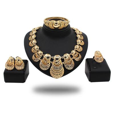 China 2018 CORAL Gold Jewelry Set African Gold Beads Jewelry Set for sale