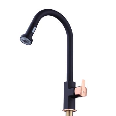 China Modern Thermostatic Faucets Pull Down Kitchen Mixer Taps Pull Down Faucets Material 304 Stainless Steel Black Kitchen Faucets With Pull Out 3 Way for sale