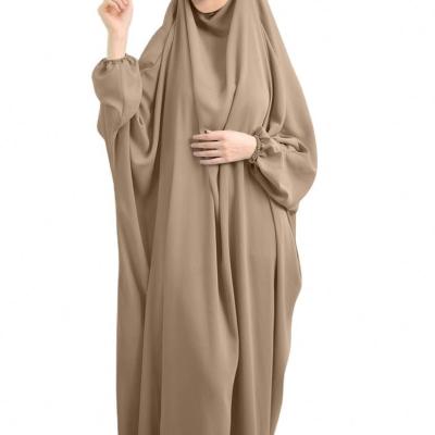 China 2022 High Quality Spandex/Polyester Muslim Dress For Hooded Cover Ramadan Gown Abayas Islamic Clothes Jilbab Abaya Prayer Garment Women Long Full for sale