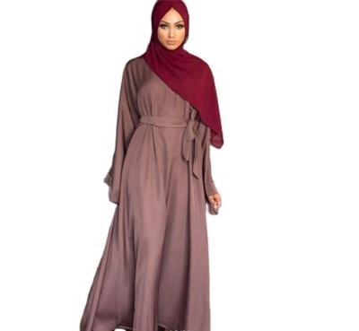 China Matte Silk-Like Polyester Premium 2022 Islamic Women Modest Abaya Muslim Dress Wholesale High Quality Arabic Clothing Maxi Long Sleeve Middle East Long Robe for sale