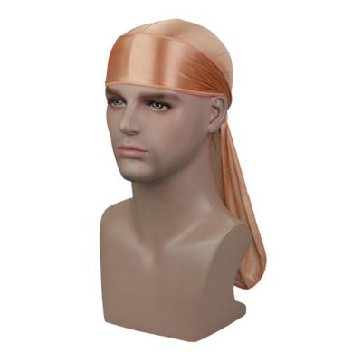 China Main packaging Durags for men tail long for 360 wave solid silk durag for sale