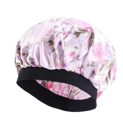 China European and American style elastic bandage hair hood sleep hair bonnet silk satin for sale