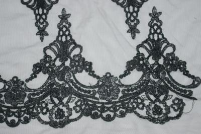 China Black Guipure Lace Trimming  Embroidery Lace edge H19.5cm* L20cm Repeat for sale