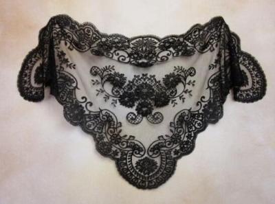 China Black  Spanish style veils and mantilla Catholic chapel lace - Mid-size for sale