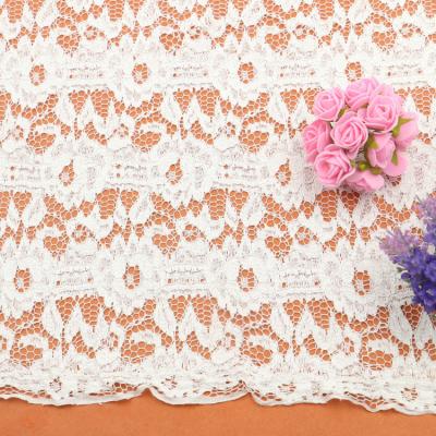 China Garment Accessories Diy  Stretch  French Cord Lace Fabric  Ivory Color for sale