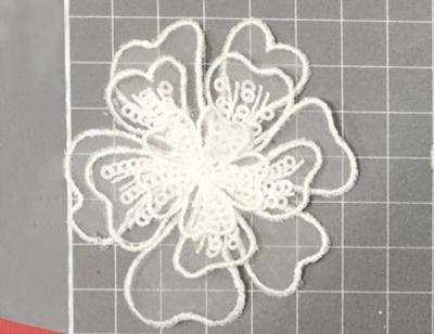 China Garment Accessories Embroidery Organza Applique Flower  with Sequin for sale