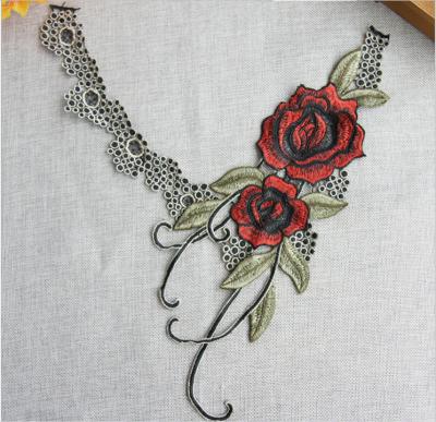 China 100%Polyester  Embroidery  Pajams Collar Lace   Mesh Based Necklace Decoration for sale