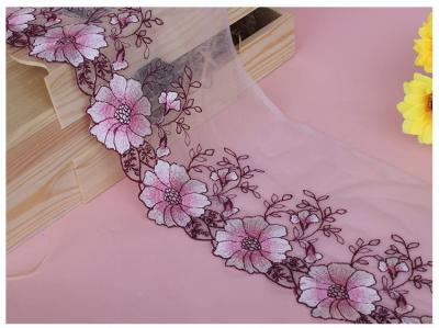 China Apparel Accessories Mesh Based  Embroider Lace Trim for Barbie for sale