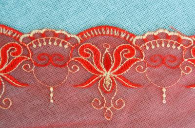 China Apparel Accessories Mesh Based  Embroider Lace Trim for Nightgown for sale