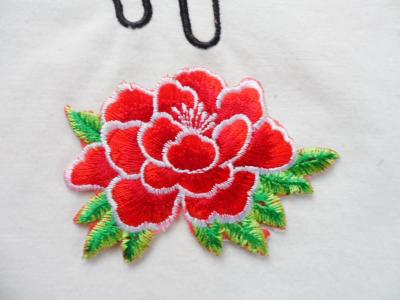 China Hot Fix Motif   Embroidery Peony Flower for Cheongsam for sale