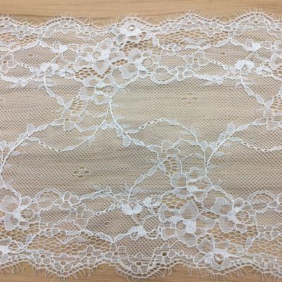 China 20 cm Underwear Strench Lace Border Eyelash lace edge with ivory black color in stock for sale