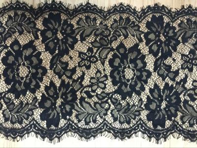 China 29cm * 300cm  2017 Fashion  Lace Border Eyelash Lace Edge in Black/Ivory  color for sale