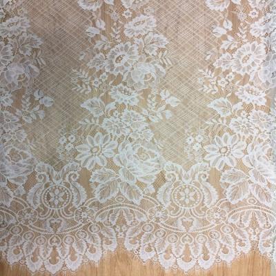 China 150cm * 300cm  2017  New Fashion Bridal Eyelash Lace Fabric  in Ivory  color for sale