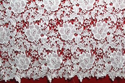 China New dyeable lace fabric flower design black crochet cotton lace new design water soluble african fabrics for sale