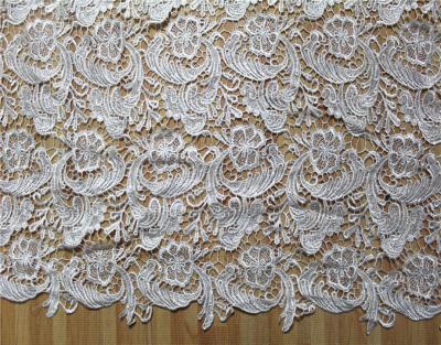 China Garment Accessories Chemical Lace Fabric  Water Soluble lace fabric in White Color for sale