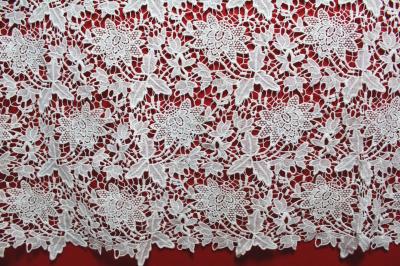 China 100% Polyester Chemical embroidery lace fabric for lady's dresses and Garment for sale