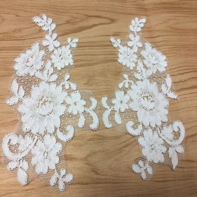 China Jacquard Cord Eyelash  Lace Border  for Wedding Bridal Dress for sale