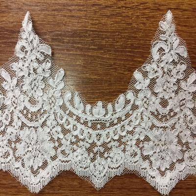 China Jacquard Cord Eyelash  Lace Border  for Wedding Bridal Dress for sale