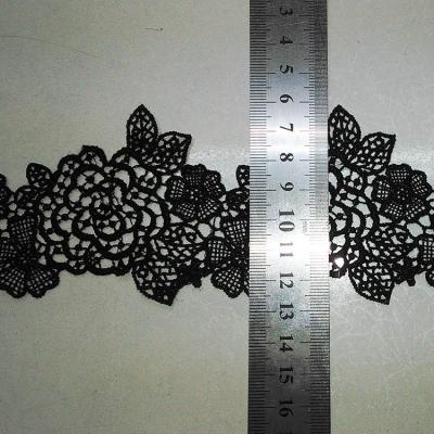 China Black  Water Soluble Embroidery Applique   for Wedding Bridal Dress for sale