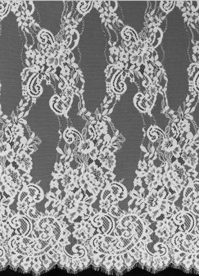 China 2017 Fancy Lace /Eyelash Lace Fabirc / French Lace Fabric/ Bridal Dress Fabric  in Ivory/Black Color for sale