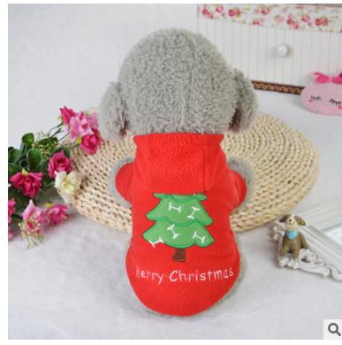 China Dogs Christmas tree decoration clothes Christmas high quality polar fleece pets Christmas clothes red color for sale