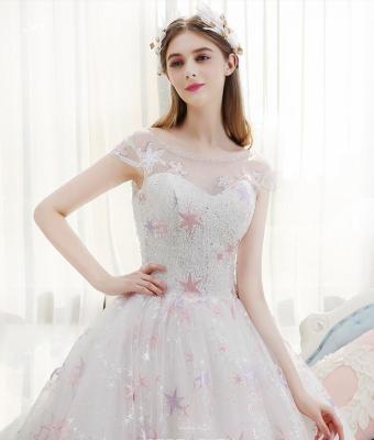 China 2018 summer new style mesh based Star  embroidery lace fabric /children'dress fabric for sale