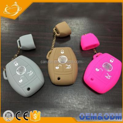 China Replace Car Keyless Remote Rubber Car Key Case Entry Key Holder Protective Cover For Mercedes Benz GLK300 for sale