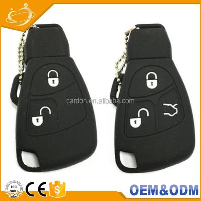 China Replace Hot Custom LOGO 3 Buttons Silicone Car Key Case Remote Key FOB Cover For Benz CLK for sale