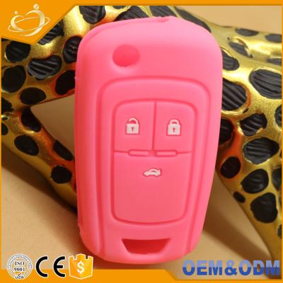 China Replace Car Key Case Silicone Flip Key Case Fob 3 Button Shell Rubber Skin Car Key Cover Fit For CHEVROLET for sale