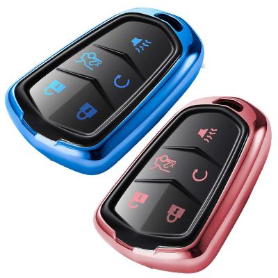 China Replace Hot Selling Keyless Premium Soft TPU Car Key Case Full Fob 360 Degree Protective Key Casel Compatible For Cadillac 2015-2020 Escalade CTS for sale