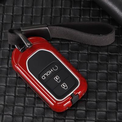 China Hot Selling Carbon Aluminum Metal Silicone Car Cover Remote Key Case For Honda Accord Civic City Urv Fit for sale