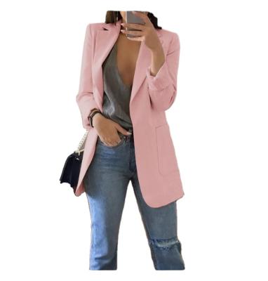 China Fashion Blazer Office Ladies Long Sleeved Suit Sweater Solid Color Breathable Customized Slim Casual Sweater for sale