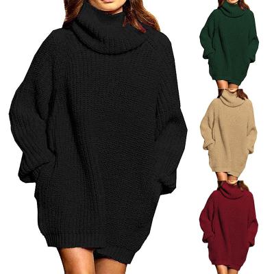 China Anti-Wrinkle Solid Color Women's Pullover Sweater Dress Hoodie Shorts Casual Sweaters Dress Lady 2021 Solid Color Women Tight Dress for sale