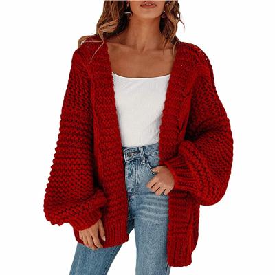 China Wholesale Fashion Women's Winter Anti-wrinkle Ladies Loose Twist Chunky Yarn Knit Long Cardigan Women Plus Size Sweaters Clothes for sale