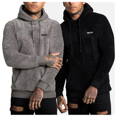 China Anti-Wrinkle Plus Winter Fuzzy Thick Velvet Hoodie Essential Warm Logo Custom Men Size Gym Men's Hoodies & Sweatshirts Sweatsuit Hoodies for sale