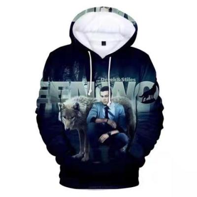 China factory wholesale Anti-wrinkle Outnet Unisex Teen Wolf Series 3D Crewneck Sweater Peripheral Digital Printing Hooded Hoodie for sale