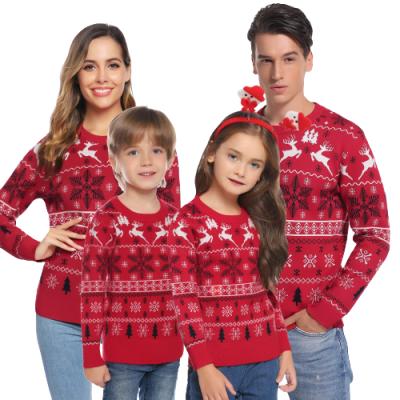 China Breathable Jacquard Design Package Family Clothing Unisex Knitwear Set Casual Ugly Christmas Sweater 2021 Wholesale Christmas Winter for sale