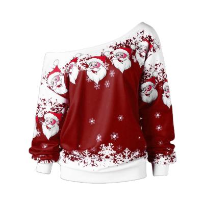 China Wholesale Custom Girls Christmas One-Shoulder Ugly Santa Sweater Anti-wrinkle OEM Girls' Purple Sweater for sale