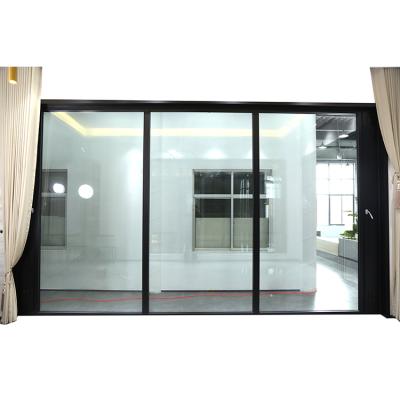 China Modern portable framed glass partition door office partition wall fixed compartment for commerical building for sale