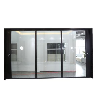 China Modern Customized Glass Aluminum Tempered Glass Office Partition Wall Frame Fresh Air Window Security for sale