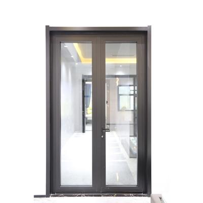 China New Design French Door Modern Aluminum Patio Door Casement Glass Frame Aluminum Casement Glass Door for sale