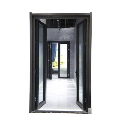 China Front External Glass Door Impact Resistant Aluminum Halls Door Modern Hot New Products Aluminum Designs for sale