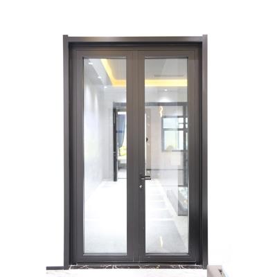 China Latest Design Modern Aluminum Section Door Transparent Glass Can Be Customized Aluminum Casement Door With Aluminum Door Frames for sale