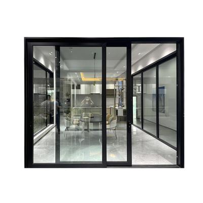 China Modern Hot Selling Double Glazed Glass Sliding Doors Insulation Design Aluminum Glass Sliding Door for sale