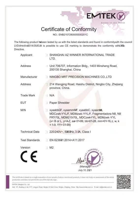 CE - Shanghai AZ Winner International Trade Ltd.