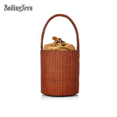 China Other Handmade Woven Genuine Leather Women Vintage Handbag Lady Bag Messenger Bags for sale