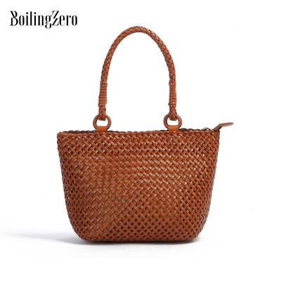 China Other Woven Knitting Vintage Leather Handbag Bag Tote Bags For Women Hobo Bags Factory High Quality OEM for sale