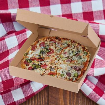 China Food Grade Recyclable Flute Custom Printed Size Caja Para Pizza Design Cardboard Slice Cardboard Price Corrugated Pizza Box for sale