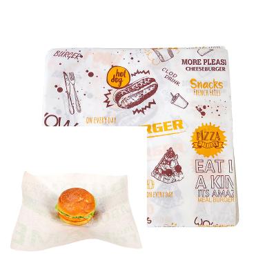 China Recyclable Custom Food Wrapping Paper Roast Chicken Recyclable Custom Food Wrapping Paper Logo Printing Hamburger Sandwich Food Wrap Baking Silicone Waterproof Paper for sale